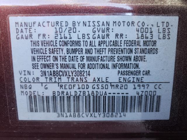 Photo 9 VIN: 3N1AB8CVXLY308214 - NISSAN SENTRA SV 