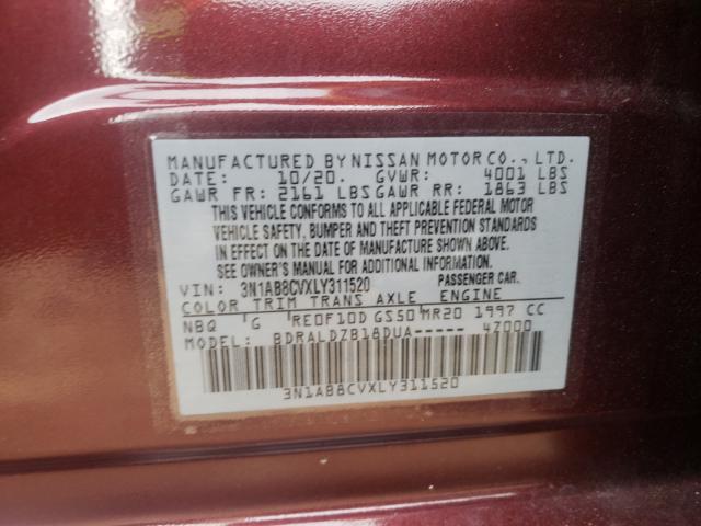 Photo 9 VIN: 3N1AB8CVXLY311520 - NISSAN SENTRA SV 