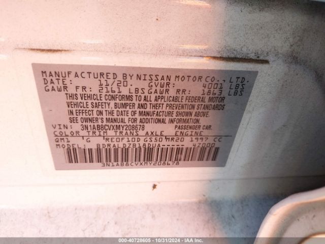 Photo 8 VIN: 3N1AB8CVXMY208678 - NISSAN SENTRA 