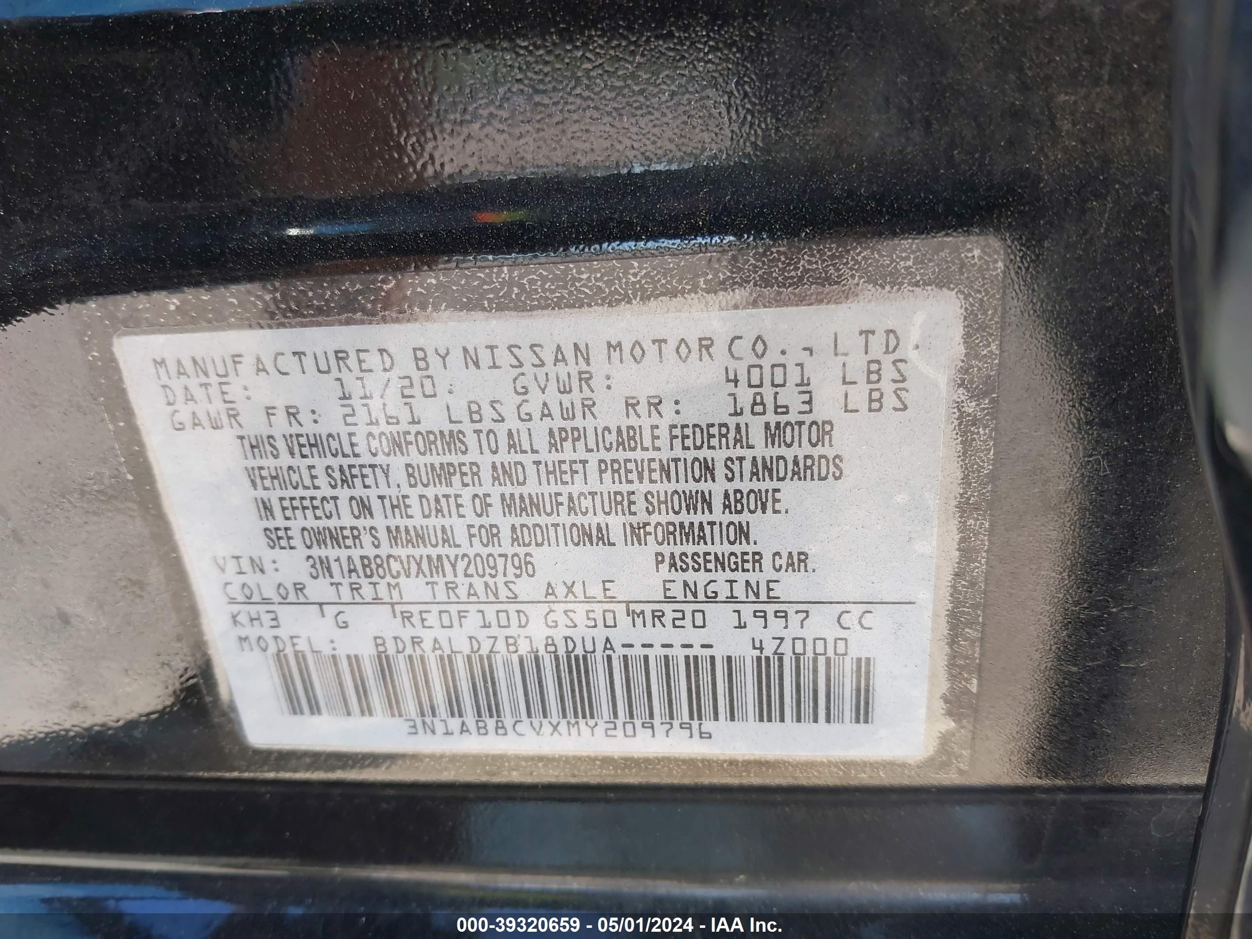 Photo 8 VIN: 3N1AB8CVXMY209796 - NISSAN SENTRA 