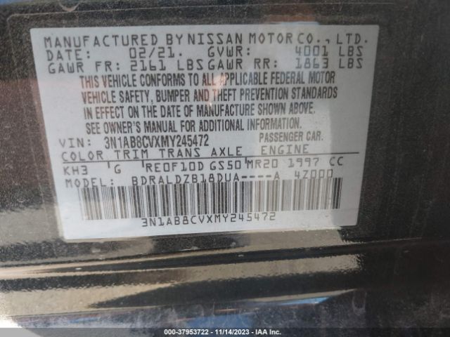 Photo 8 VIN: 3N1AB8CVXMY245472 - NISSAN SENTRA 