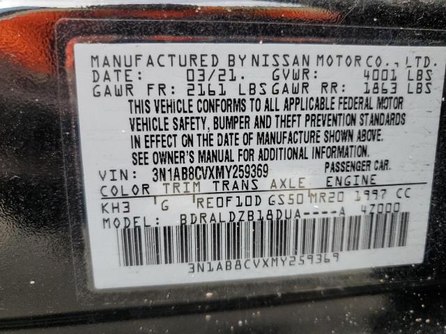 Photo 11 VIN: 3N1AB8CVXMY259369 - NISSAN SENTRA SV 