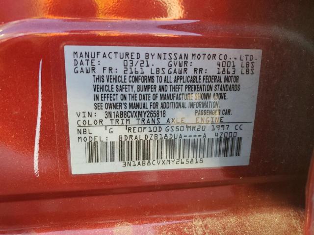 Photo 11 VIN: 3N1AB8CVXMY265818 - NISSAN SENTRA SV 