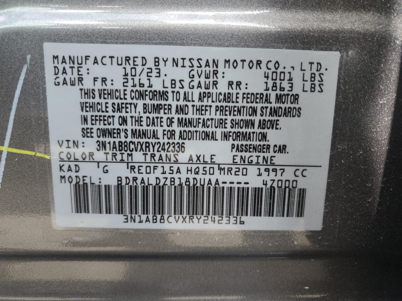 Photo 11 VIN: 3N1AB8CVXRY242336 - NISSAN SENTRA 