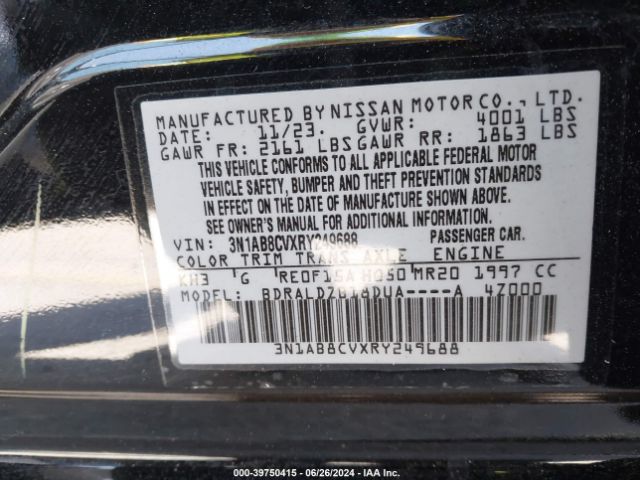 Photo 8 VIN: 3N1AB8CVXRY249688 - NISSAN SENTRA 