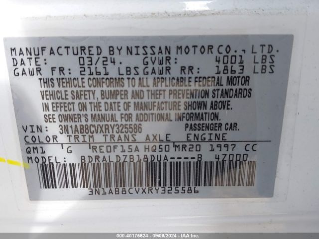 Photo 8 VIN: 3N1AB8CVXRY325586 - NISSAN SENTRA 