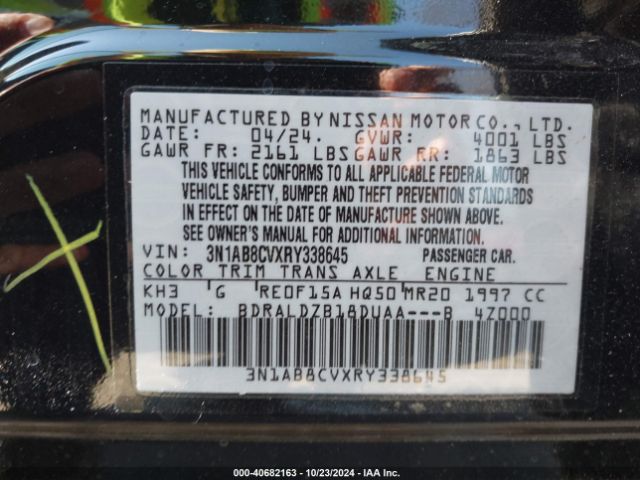 Photo 8 VIN: 3N1AB8CVXRY338645 - NISSAN SENTRA 