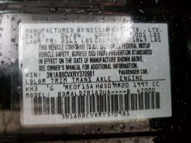 Photo 11 VIN: 3N1AB8CVXRY370981 - NISSAN SENTRA SV 