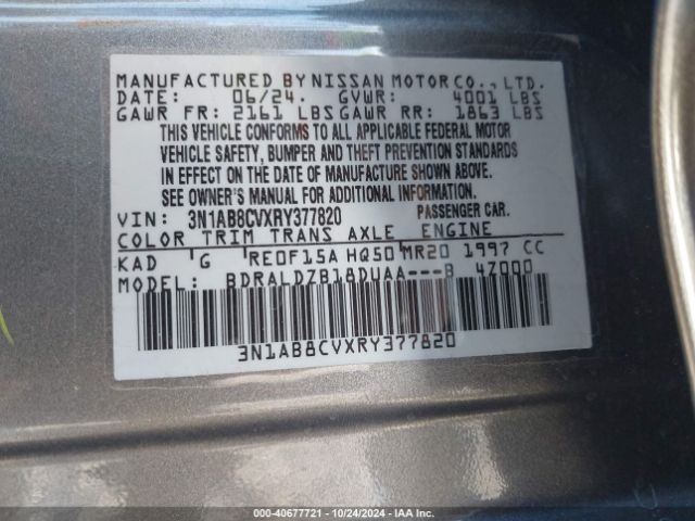 Photo 8 VIN: 3N1AB8CVXRY377820 - NISSAN SENTRA 