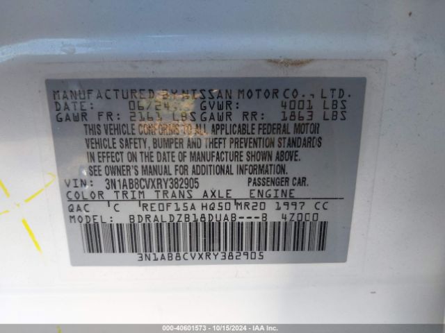 Photo 8 VIN: 3N1AB8CVXRY382905 - NISSAN SENTRA 