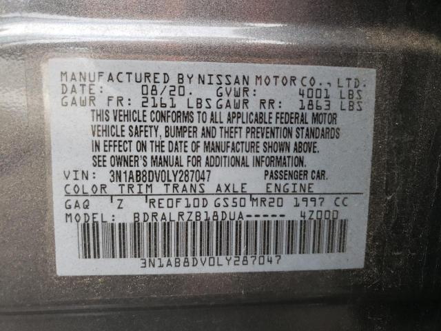 Photo 9 VIN: 3N1AB8DV0LY287047 - NISSAN SENTRA SR 