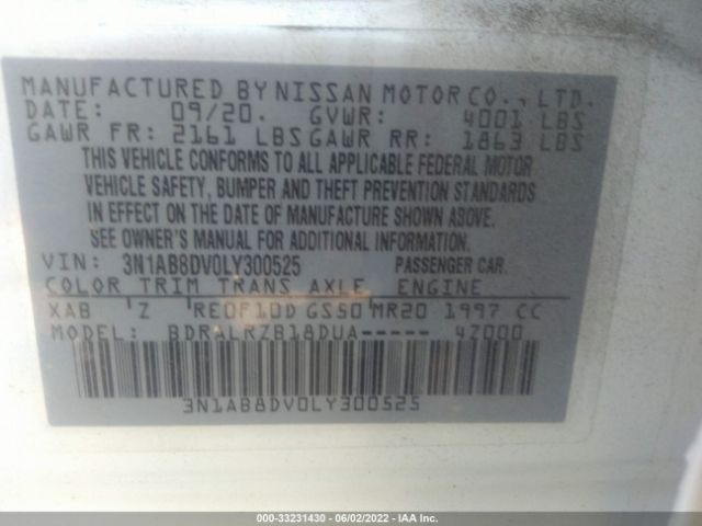 Photo 8 VIN: 3N1AB8DV0LY300525 - NISSAN SENTRA 