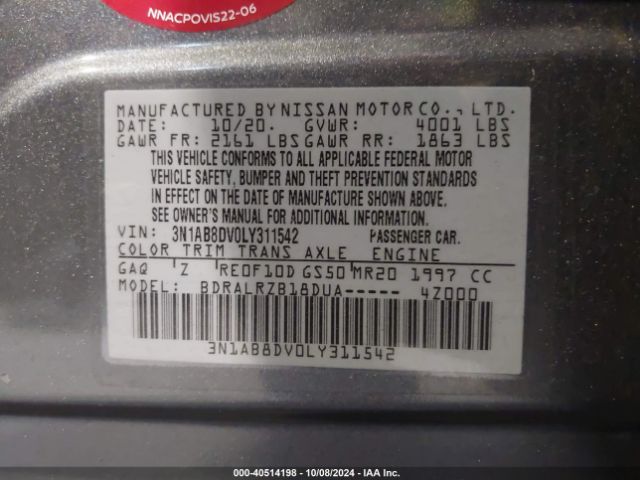 Photo 8 VIN: 3N1AB8DV0LY311542 - NISSAN SENTRA 