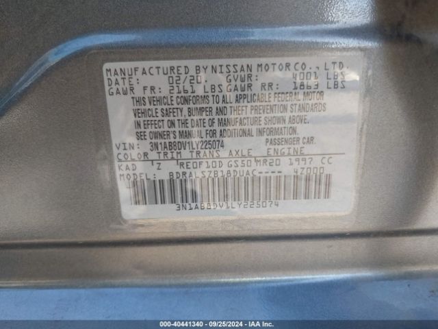 Photo 8 VIN: 3N1AB8DV1LY225074 - NISSAN SENTRA 