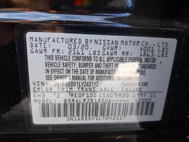 Photo 9 VIN: 3N1AB8DV1LY242117 - NISSAN SENTRA SR 