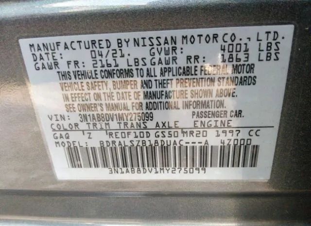 Photo 8 VIN: 3N1AB8DV1MY275099 - NISSAN SENTRA 