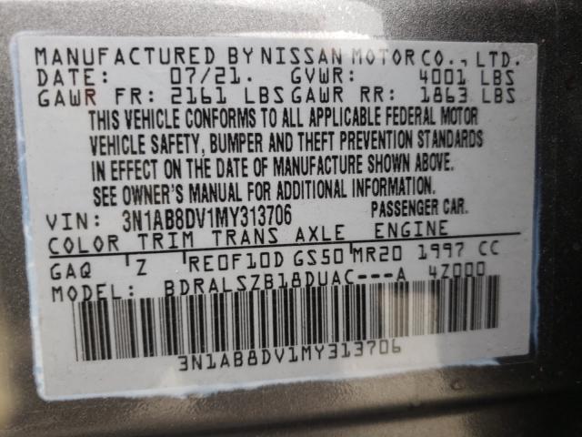 Photo 8 VIN: 3N1AB8DV1MY313706 - NISSAN SENTRA SR 