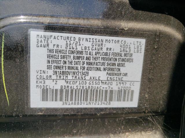 Photo 9 VIN: 3N1AB8DV1NY213428 - NISSAN SENTRA SR 