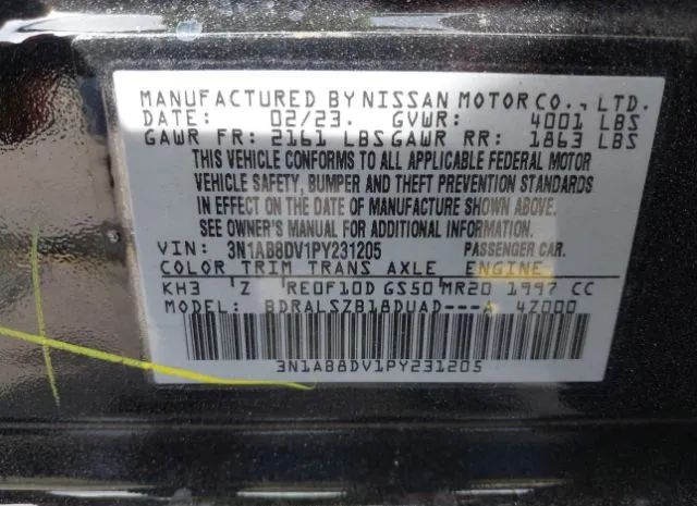 Photo 8 VIN: 3N1AB8DV1PY231205 - NISSAN SENTRA 