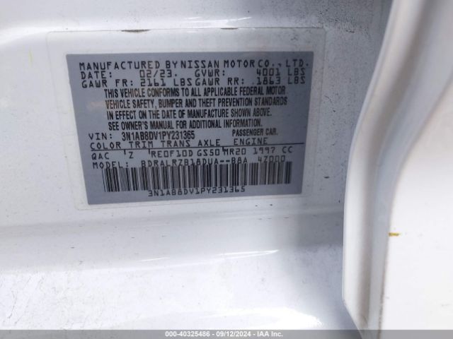 Photo 8 VIN: 3N1AB8DV1PY231365 - NISSAN SENTRA 