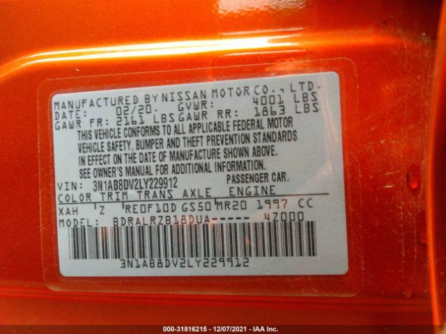 Photo 8 VIN: 3N1AB8DV2LY229912 - NISSAN SENTRA 