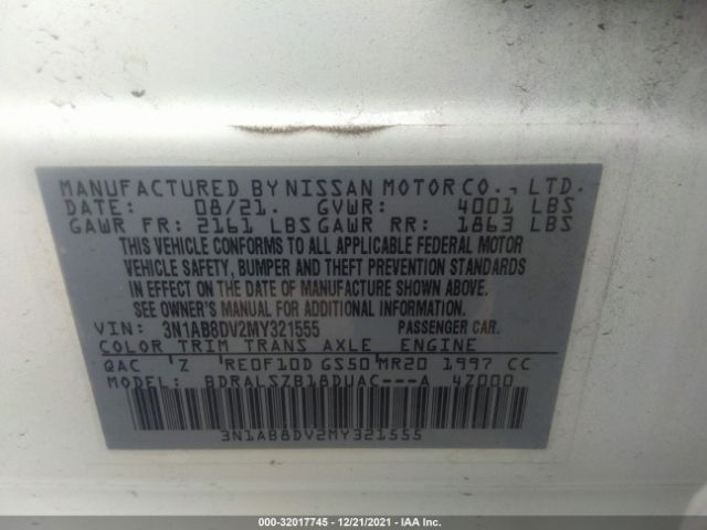 Photo 8 VIN: 3N1AB8DV2MY321555 - NISSAN SENTRA 