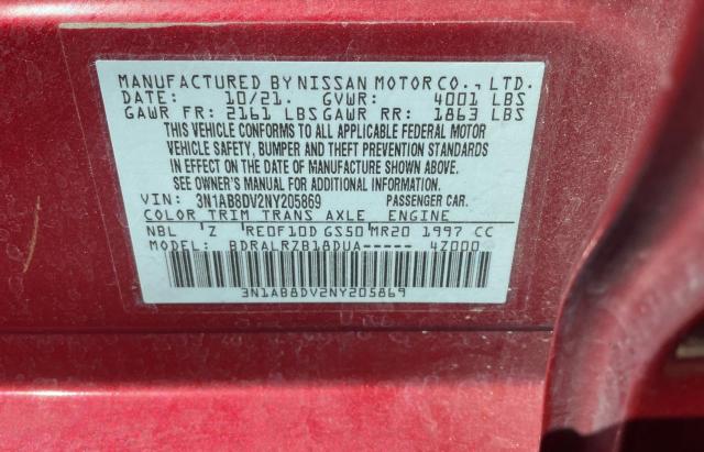 Photo 9 VIN: 3N1AB8DV2NY205869 - NISSAN SENTRA SR 