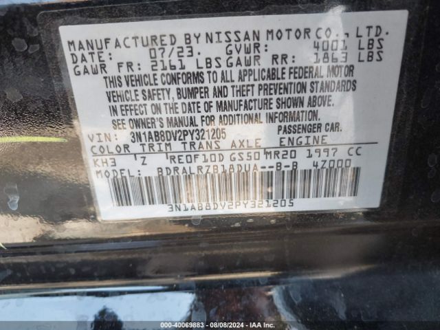 Photo 8 VIN: 3N1AB8DV2PY321205 - NISSAN SENTRA 