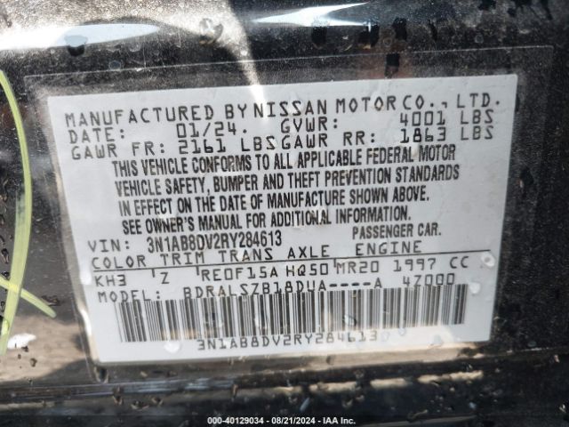 Photo 8 VIN: 3N1AB8DV2RY284613 - NISSAN SENTRA 