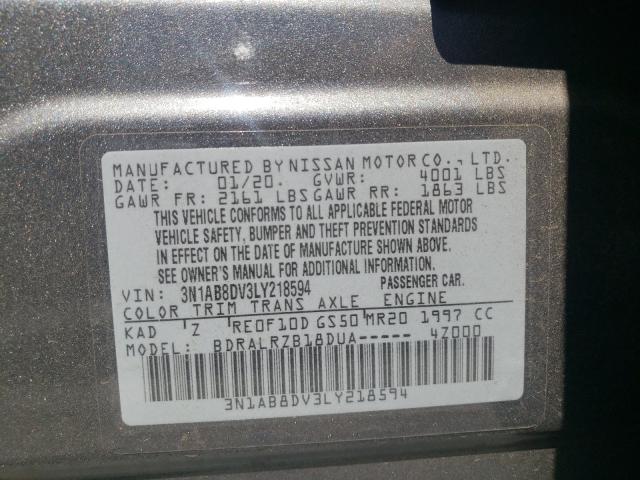 Photo 9 VIN: 3N1AB8DV3LY218594 - NISSAN SENTRA SR 