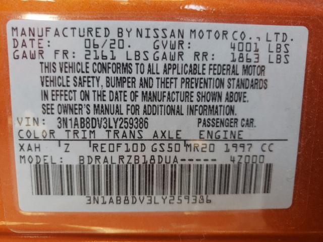 Photo 9 VIN: 3N1AB8DV3LY259386 - NISSAN SENTRA SR 