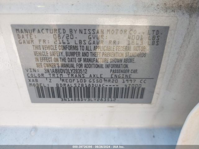 Photo 8 VIN: 3N1AB8DV3LY283512 - NISSAN SENTRA 