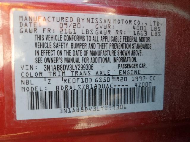 Photo 12 VIN: 3N1AB8DV3LY299306 - NISSAN SENTRA SR 