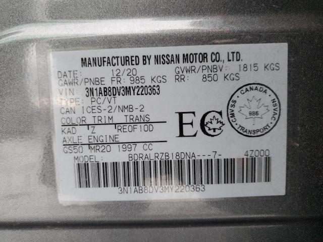 Photo 11 VIN: 3N1AB8DV3MY220363 - NISSAN SENTRA 