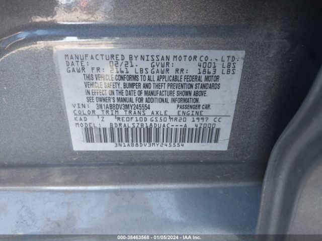 Photo 8 VIN: 3N1AB8DV3MY245554 - NISSAN SENTRA 