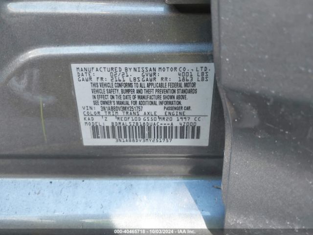 Photo 8 VIN: 3N1AB8DV3MY251757 - NISSAN SENTRA 