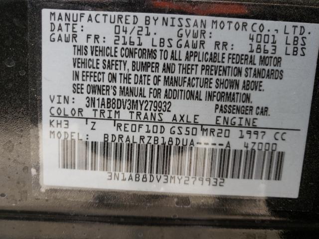 Photo 9 VIN: 3N1AB8DV3MY279932 - NISSAN SENTRA SR 