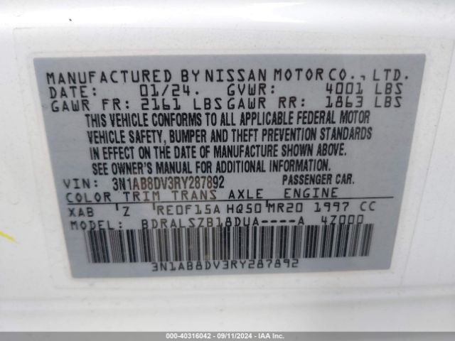 Photo 8 VIN: 3N1AB8DV3RY287892 - NISSAN SENTRA 