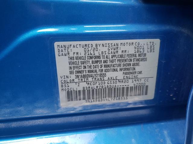 Photo 9 VIN: 3N1AB8DV4LY218555 - NISSAN SENTRA SR 