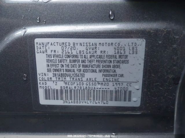 Photo 8 VIN: 3N1AB8DV4LY264760 - NISSAN SENTRA 