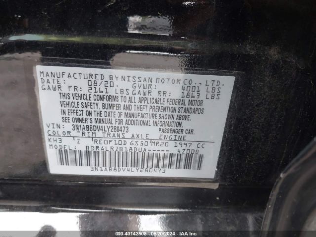 Photo 8 VIN: 3N1AB8DV4LY280473 - NISSAN SENTRA 