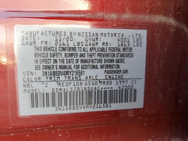 Photo 11 VIN: 3N1AB8DV4MY216581 - NISSAN SENTRA SR 