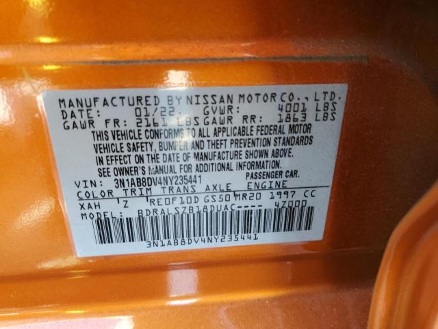 Photo 11 VIN: 3N1AB8DV4NY235441 - NISSAN SENTRA SR 