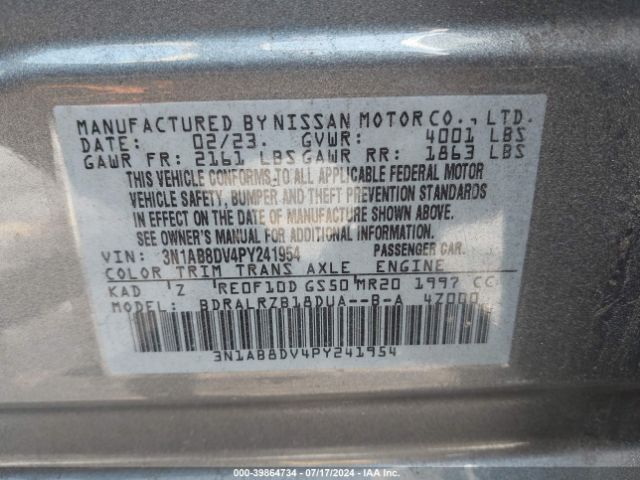 Photo 8 VIN: 3N1AB8DV4PY241954 - NISSAN SENTRA 