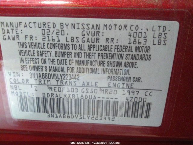 Photo 8 VIN: 3N1AB8DV5LY223442 - NISSAN SENTRA 