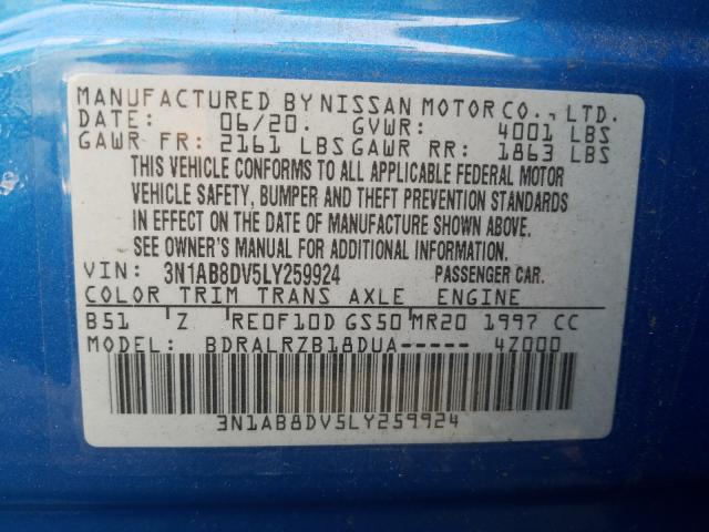 Photo 9 VIN: 3N1AB8DV5LY259924 - NISSAN SENTRA SR 