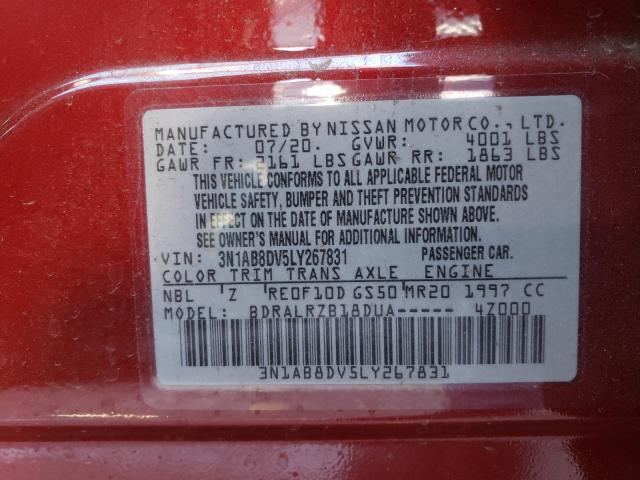 Photo 9 VIN: 3N1AB8DV5LY267831 - NISSAN SENTRA SR 