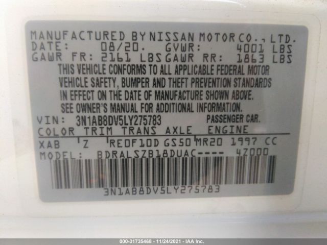 Photo 8 VIN: 3N1AB8DV5LY275783 - NISSAN SENTRA 