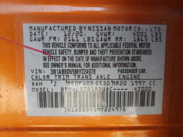 Photo 9 VIN: 3N1AB8DV5MY224978 - NISSAN SENTRA SR 