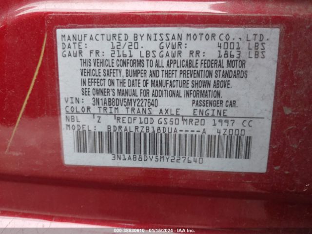 Photo 8 VIN: 3N1AB8DV5MY227640 - NISSAN SENTRA 